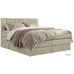 MKS POSTEL BOXSPRING ALVER KING 200/200 - Béžová Samet - Topper T25 - H3