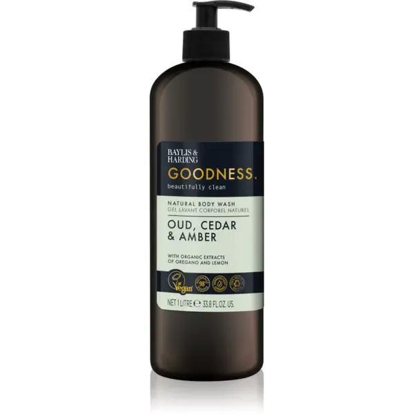 Baylis & Harding Goodness Oud, Cedar & Amber sprchový gel 1000 ml