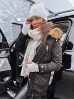Černá dámská dlouhá prošívaná zimní bunda s kapucí Dstreet