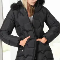 Z6760 DEWBERRY WOMEN'S COAT-PLAIN BLACK