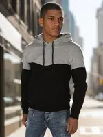 Bluza męska basic z kapturem jasnoszara Dstreet