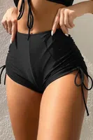 69986 Dewberry Bikini Bottom with Ruched Details-BLACK