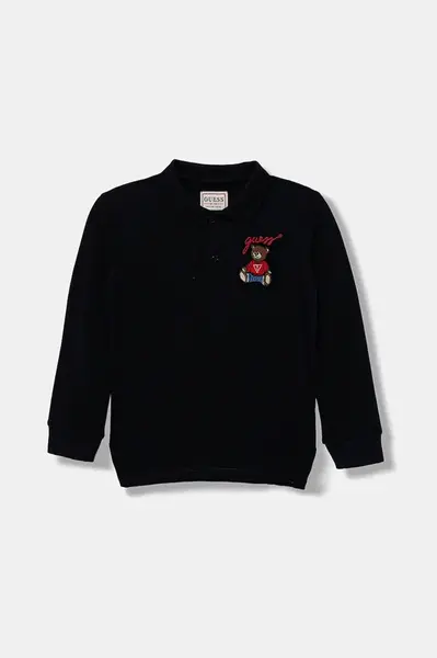 Detská bavlnená košeľa s dlhým rukávom Guess