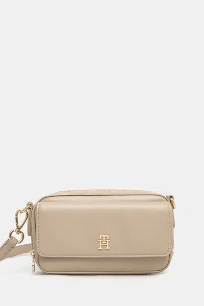 Kabelka Tommy Hilfiger béžová farba, AW0AW17680