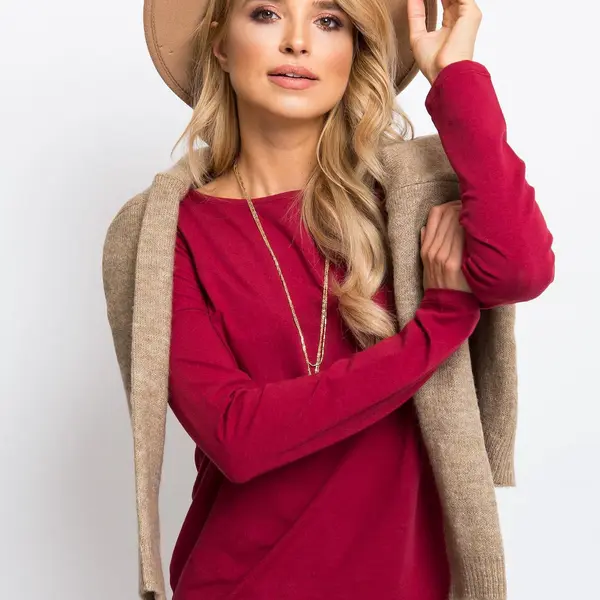 Dámske oblečenie Fashionhunters i523_RV-BZ-5121.22Pbordowy