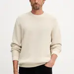 Bavlněný svetr Pepe Jeans pánský, béžová barva, PM7000022