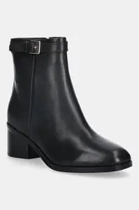 Kožené kotníkové boty Tommy Hilfiger TH BUCKLE RIDING MID HEEL BOOTIE