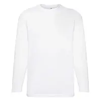 Biele pánske tričko s dlhým rukávom Fruit of the Loom