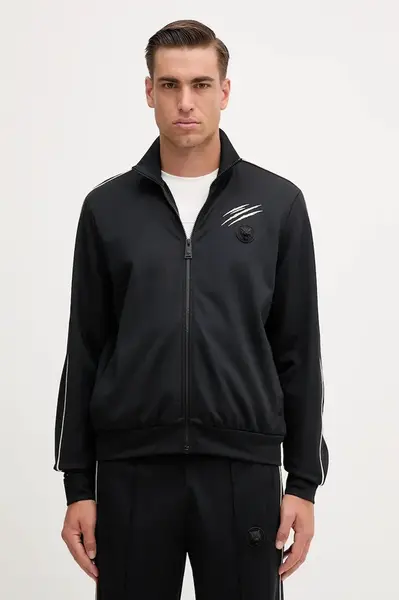 Mikina PLEIN SPORT čierna farba, s nášivkou, FAEC MJB3816 STE003N