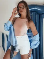 Dámske biele rifľové šortky GLAMWEAR