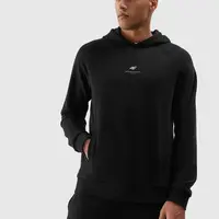 Men's Hooded Sweatshirt Without Fastening and Hooded Organic Cotton 4F - Black