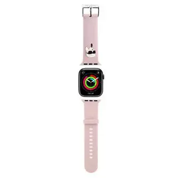 Řemínek Karl Lagerfeld Karl Head NFT pro Apple Watch 42/44/45/46/49, růžová