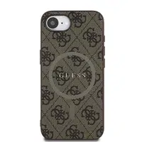 Zadní kryt Guess PU Leather 4G Colored Ring MagSafe pro Apple iPhone 16e, hnědá