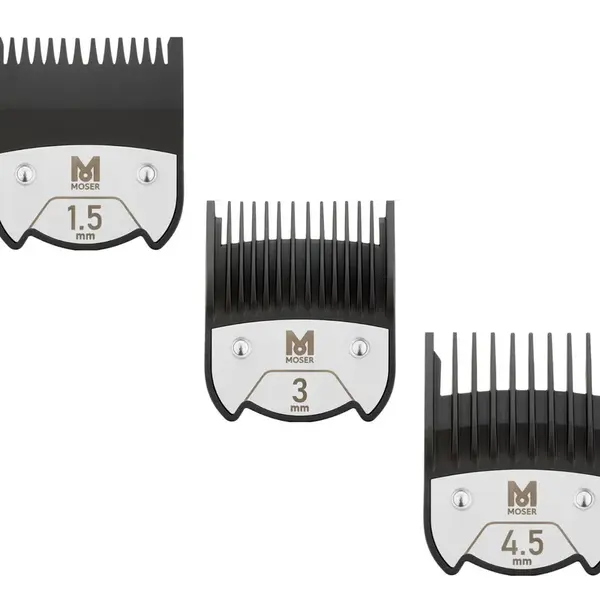 Sada náhradních magnetických nástavců Moser - 1,5 mm, 3 mm a 4,5 mm (1801-7010) + dárek zdarma