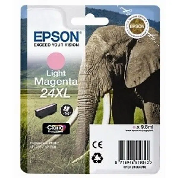 Epson T24364012, T2436 světle purpurová (light magenta) originální cartridge
