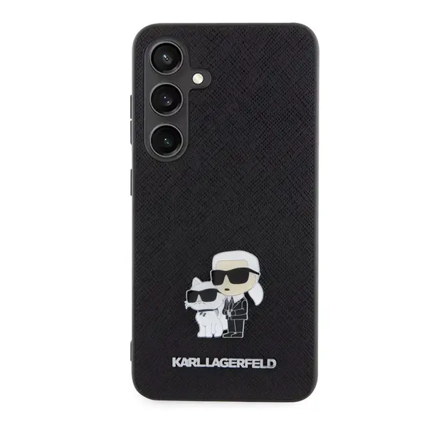 Zadní kryt Karl Lagerfeld PU Saffiano Metal Karl and Choupette pro Samsung Galaxy S24, black