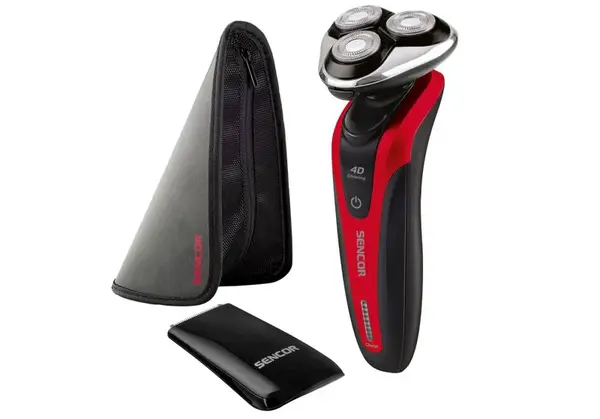 Rotační holicí strojek Sencor SMS 5013RD - červeno-černý (SMS5013RD) + dárek zdarma