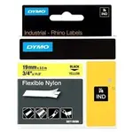 Dymo Rhino 18491, S0718090, 19mm x 3,5m černý tisk / žlutý podklad, originální páska