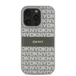 Zadní kryt DKNY PU Leather Repeat Pattern Tonal Stripe pro Apple iPhone 16 Pro Max, béžová