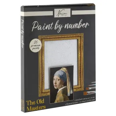 Malování podle čísel na plátno Dívka s perlou 40x50 cm