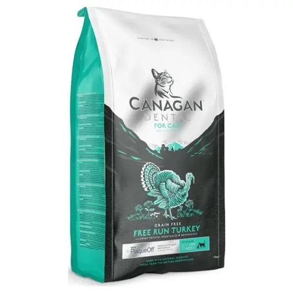 CANAGAN Dental Free run turkey granule pro kočky, Hmotnost balení: 1,5 kg