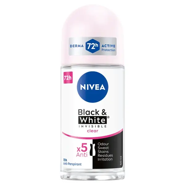 NIVEA Invisible for B&W Clear Kuličkový antiperspirant 50 ml