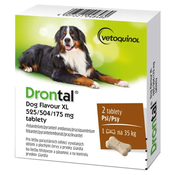 DRONTAL Dog Flavour XL 525/504/175 mg pro psy 2 tablety