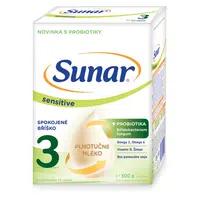 SUNAR Sensitive 3 pokračovací kojenecké mléko 12m+ 500 g