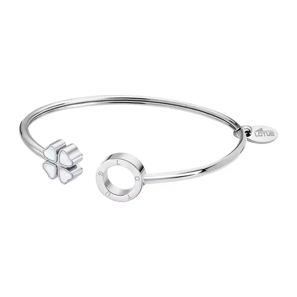 Lotus Style Pevný ocelový náramek se čtyřlístkem Woman Basic LS2183-2/1