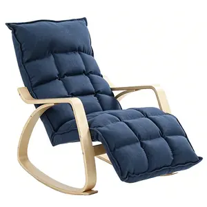 HOMCOM HOUPACÍ křeslo s imitací lnu, 100% polyester, tmavě modrá