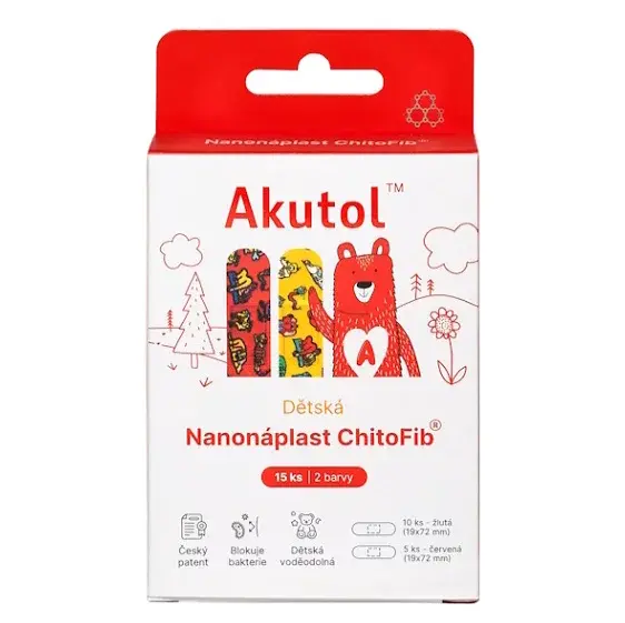 AKUTOL® Nanonáplast ChitoFib® dětské balení 15 ks