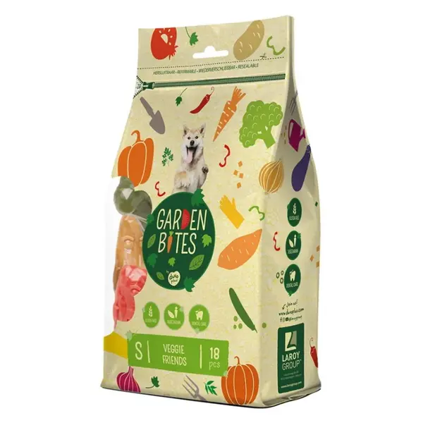 GARDEN BITES Veggie Friends dentální pamlsky pro psy, Velikost: S