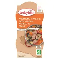 BABYBIO Lilek na způsob musaky s jehněčím masem 2x200 g