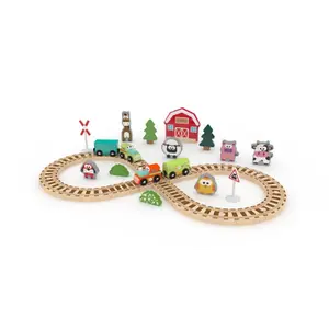 Hrací set s kolejemi - farma 35 ks