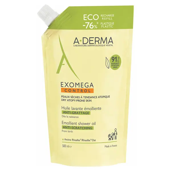 A-DERMA Exomega Control Sprchový olej 500 ml - ECO Náplň 500 ml