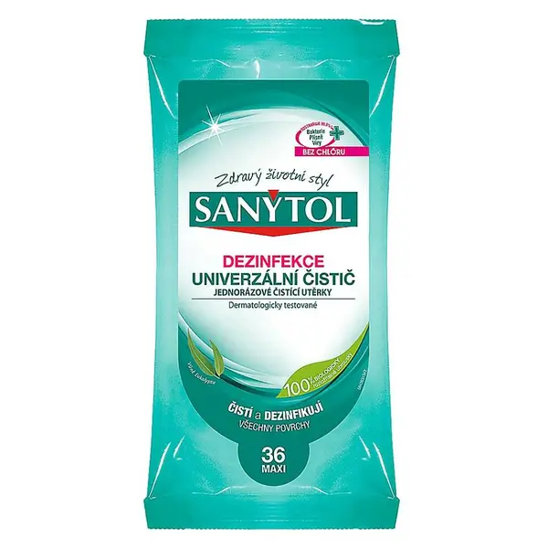 SANYTOL Dezinfekční univerzální čistící utěrky s vůní Eukalyptu 36 ks
