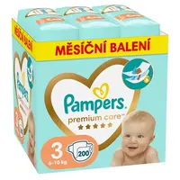 PAMPERS Premium Care monthly velikost 3 plenky 6-10kg 200 ks
