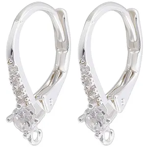 10Pcs Brass Cubic Zirconia Leverback Earring Findings