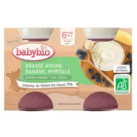 BABYBIO Brassé z ovseného mlieka banán čučoriedka 2x 130 g