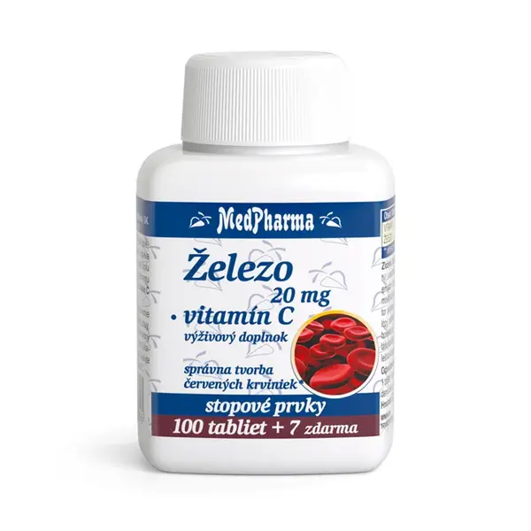 MEDPHARMA Železo 20 mg + vitamín C 107 tabliet