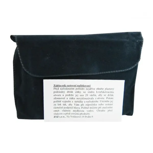 ZSZ Záhlavník cestovná nafukovacie semiš 35x25x9 cm.