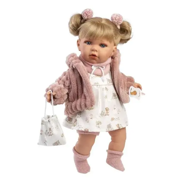 Llorens 42408 JULIA - realistická bábika so zvukmi a mäkkým látkovým telom - 42 cm