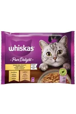 Whiskas Kapsa Pure Delight drůbeží v želé 4x85g