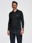 Ombre Polo long sleeve shirt with elegant branded buttons - black