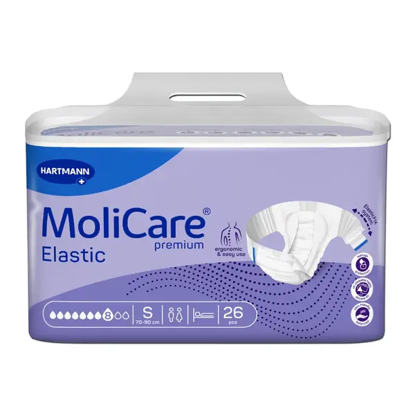 Kalhotky zalepovací Molicare Elastic 8 kapek S boky 70-90cm 2356ml 26ks