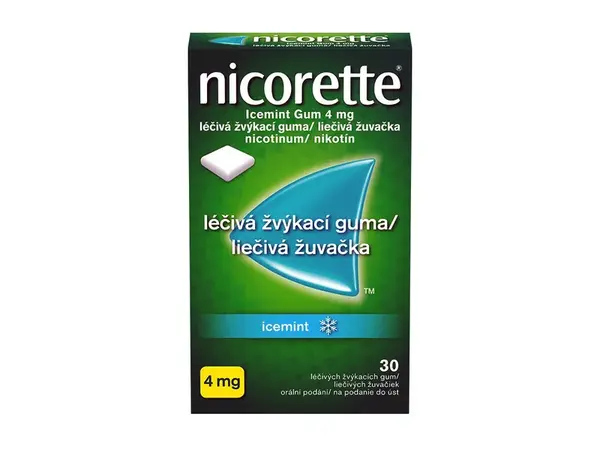 Nicorette Icemint Gum 4mg léčivé žvýkací gumy 30ks