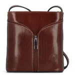 Luxusní dámská kožená crossbody kabelka Violiana, hnědá