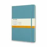 Zápisník Moleskine - tvrdé desky, XL, linkovaný - tyrkysový