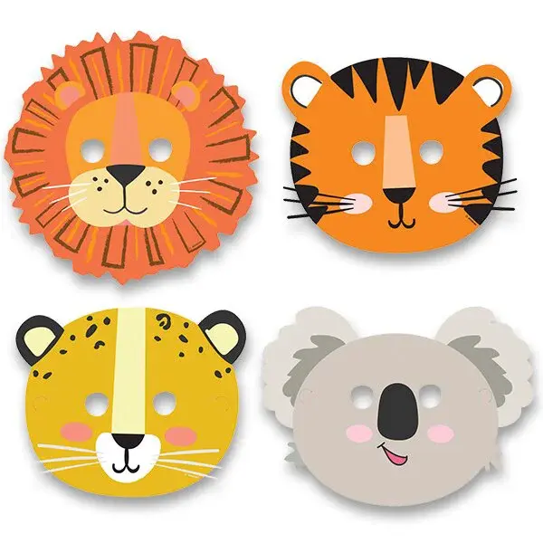 Papírová masky Get Wild - 8 ks