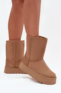 Boto Dámské Zimní Boty S Teplým Kožíškem Hnědé Abrams